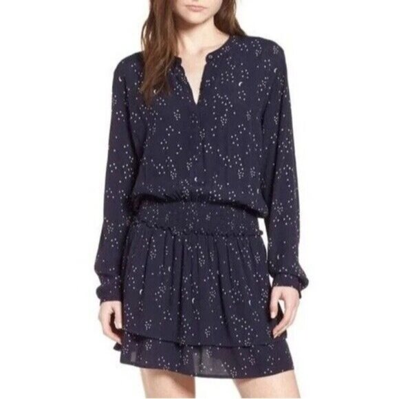 Rails Jasmine Star Mini Dress In Navy Nova Galaxy Print Size Small - Picture 1 of 11